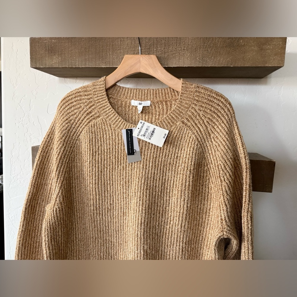 BP|Nordstrom Women’s neutral Tan knit Crewneck Sweater,NWT•••Large,winter staple - Picture 4 of 11